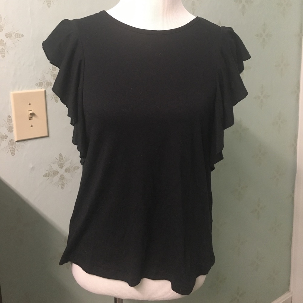 3/$20 Press Black Open Back Ruffled Tank size XS